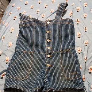 DKNY Blue Striped Denim Romper girls 6X
